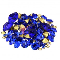 Diamante pentru decor unghii 3D, DS069 Blue Indigo 2-6mm 